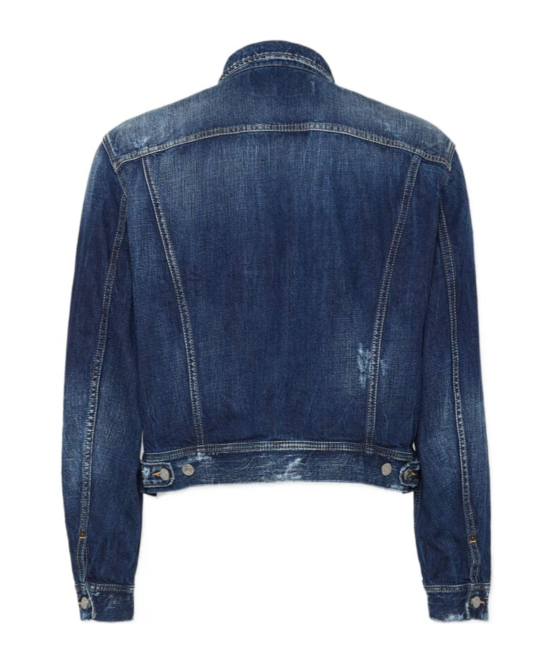 Dsquared2 Cropped Denim Jacket In Blue