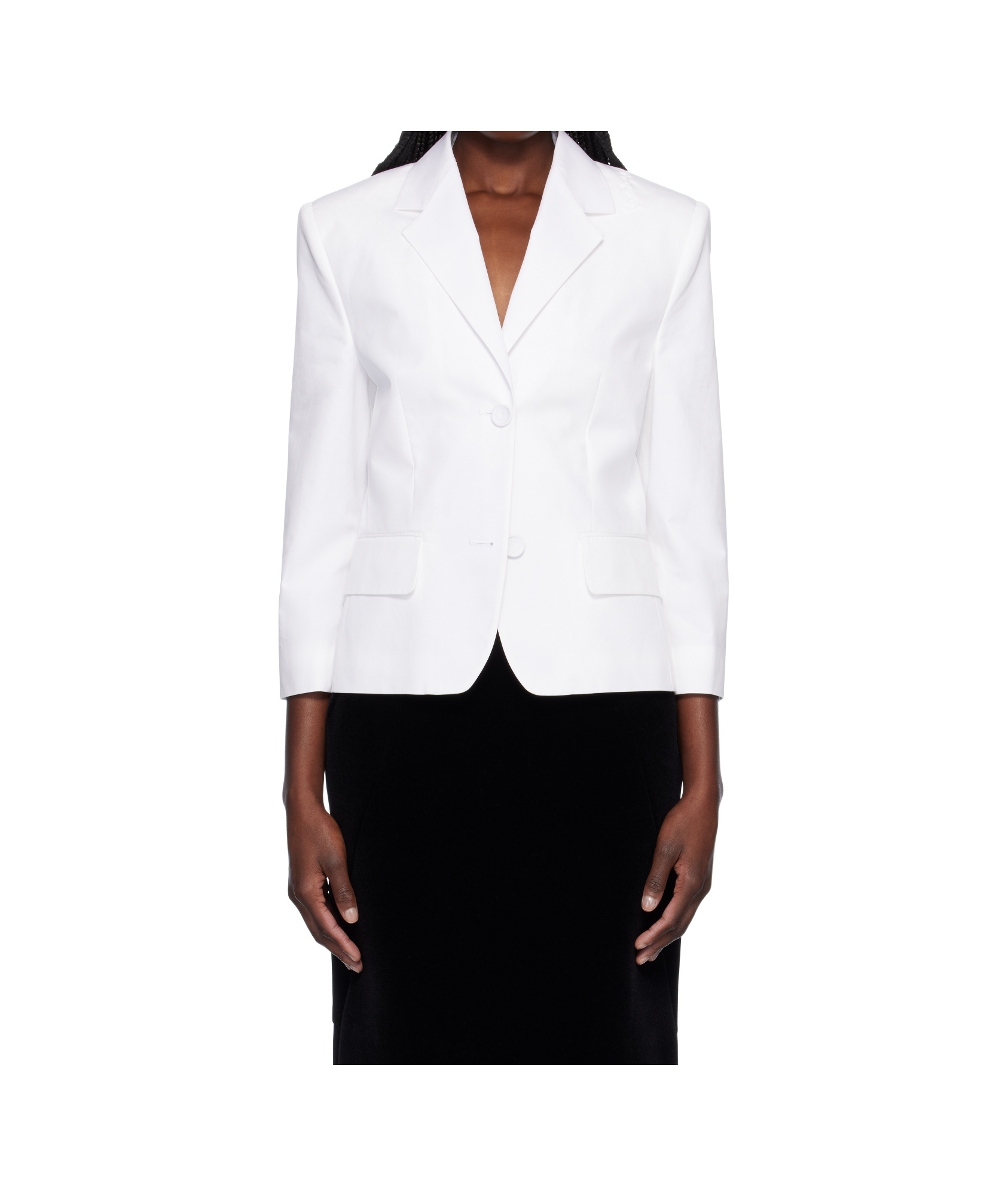 Marni White Poplin Baby Single Breasted Jacket In Lily White