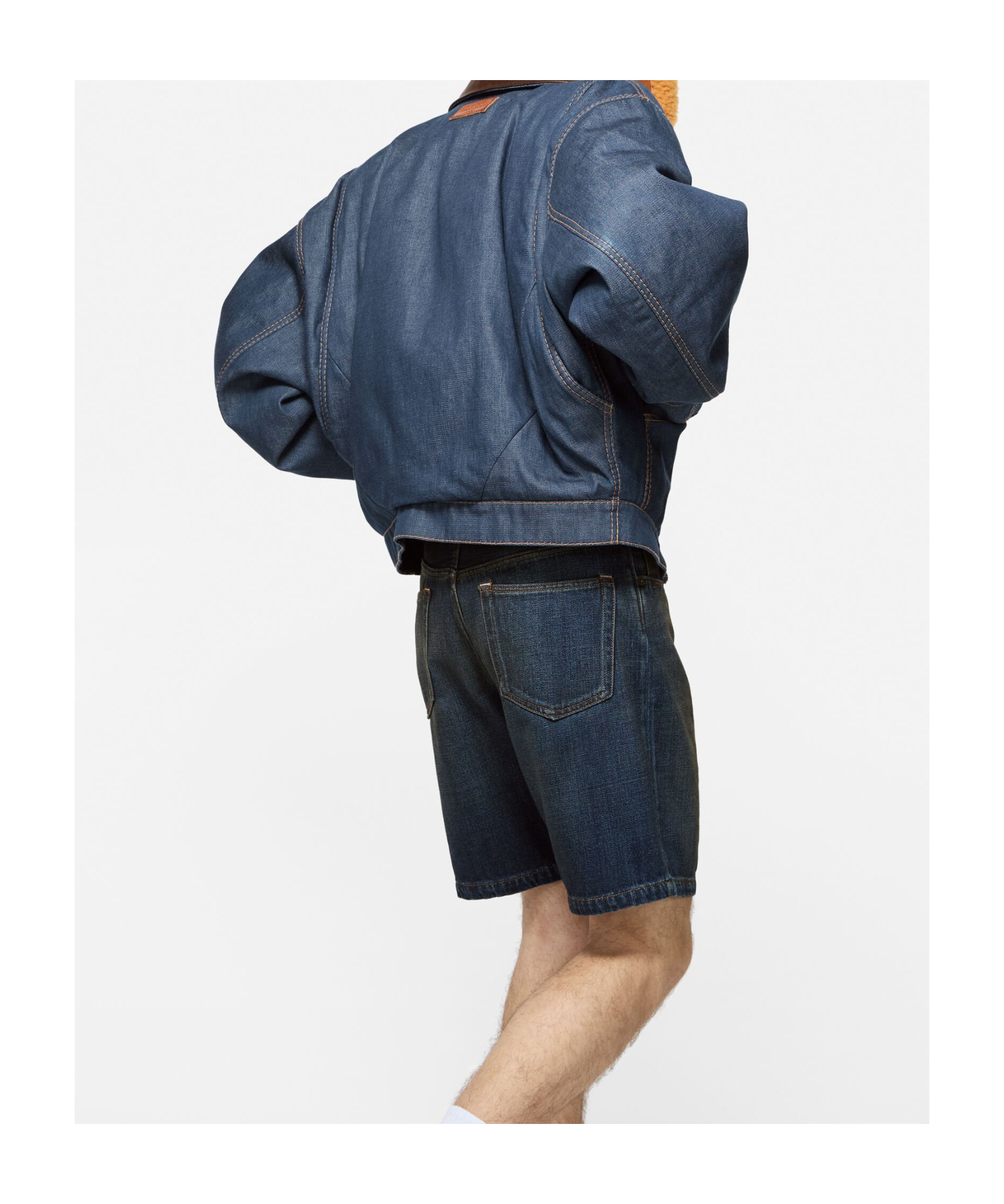 Acne Studios Men Denim Jacket With Contrasting Collar In Blue