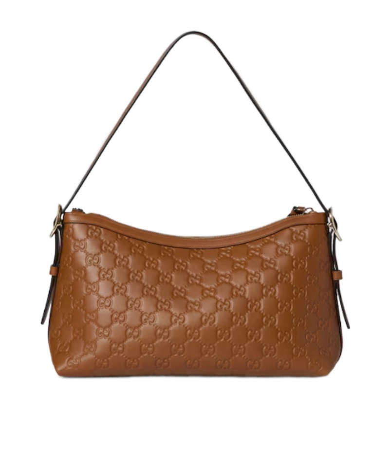 Gucci Gg Emblem Medium Shoulder Bag In Brown