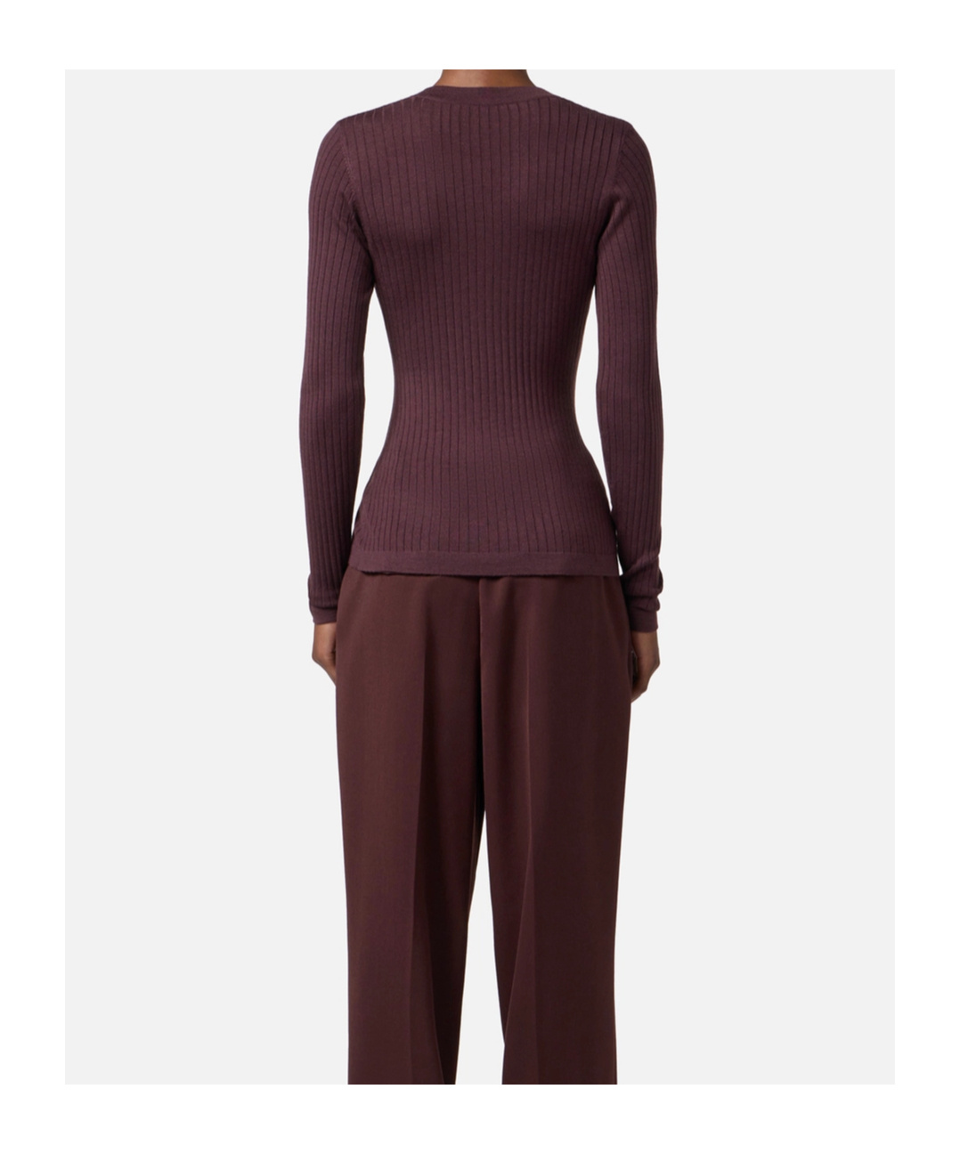 Elisabetta Franchi Cashmere Blend Ribbed Cardigan In Burgundy