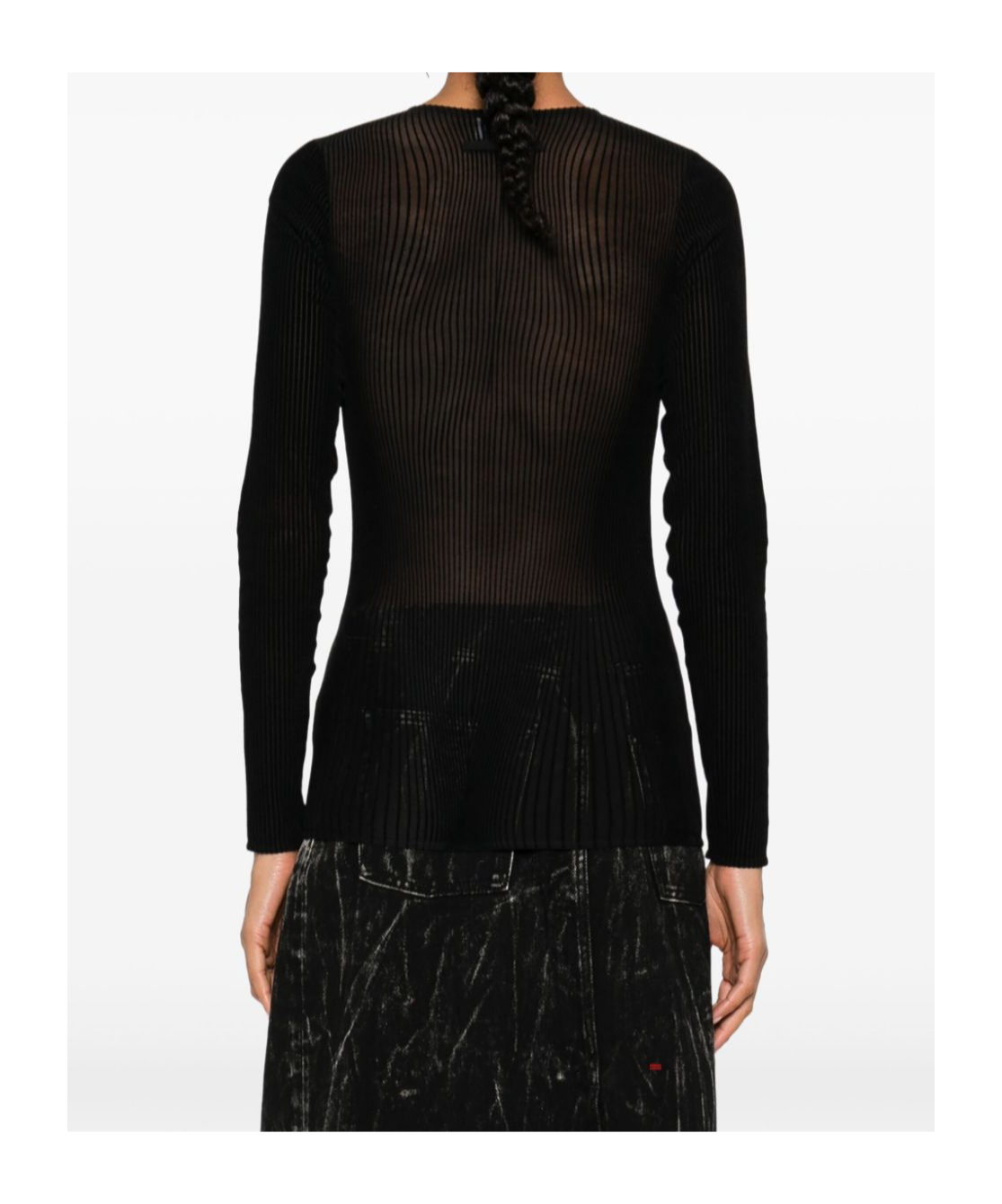 Jean Paul Gaultier Women Morphing Pinstripes Top In Black
