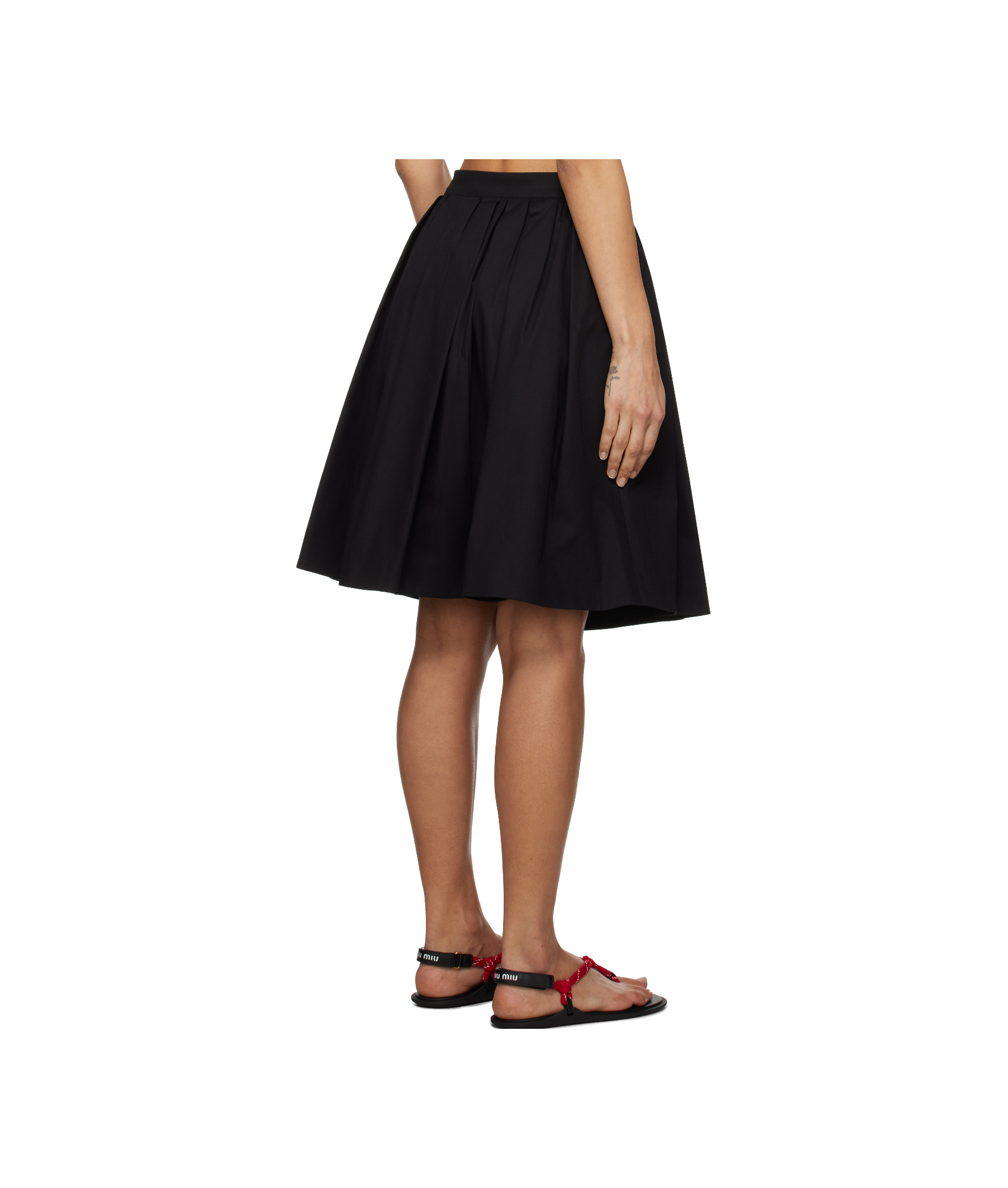 Msgm Black Pleated Miniskirt In Black