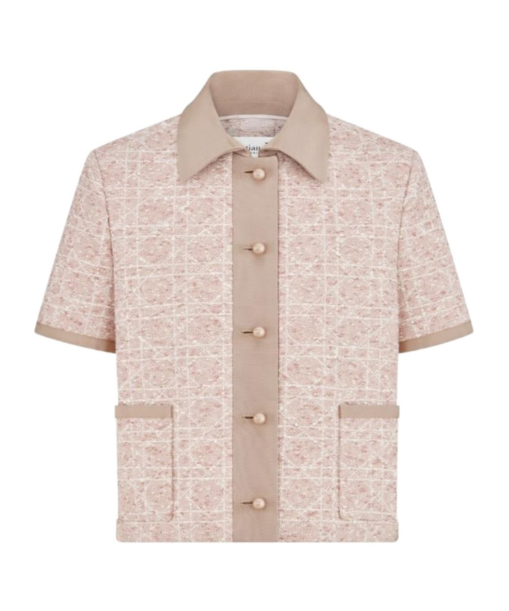 Dior Macrocannage Short-sleeved Jacket In Neutral