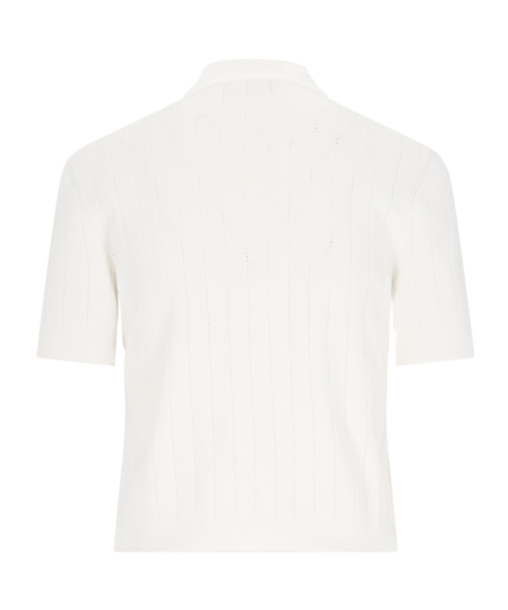 Shop Balmain 4-pocket Knitted Cardigan In White
