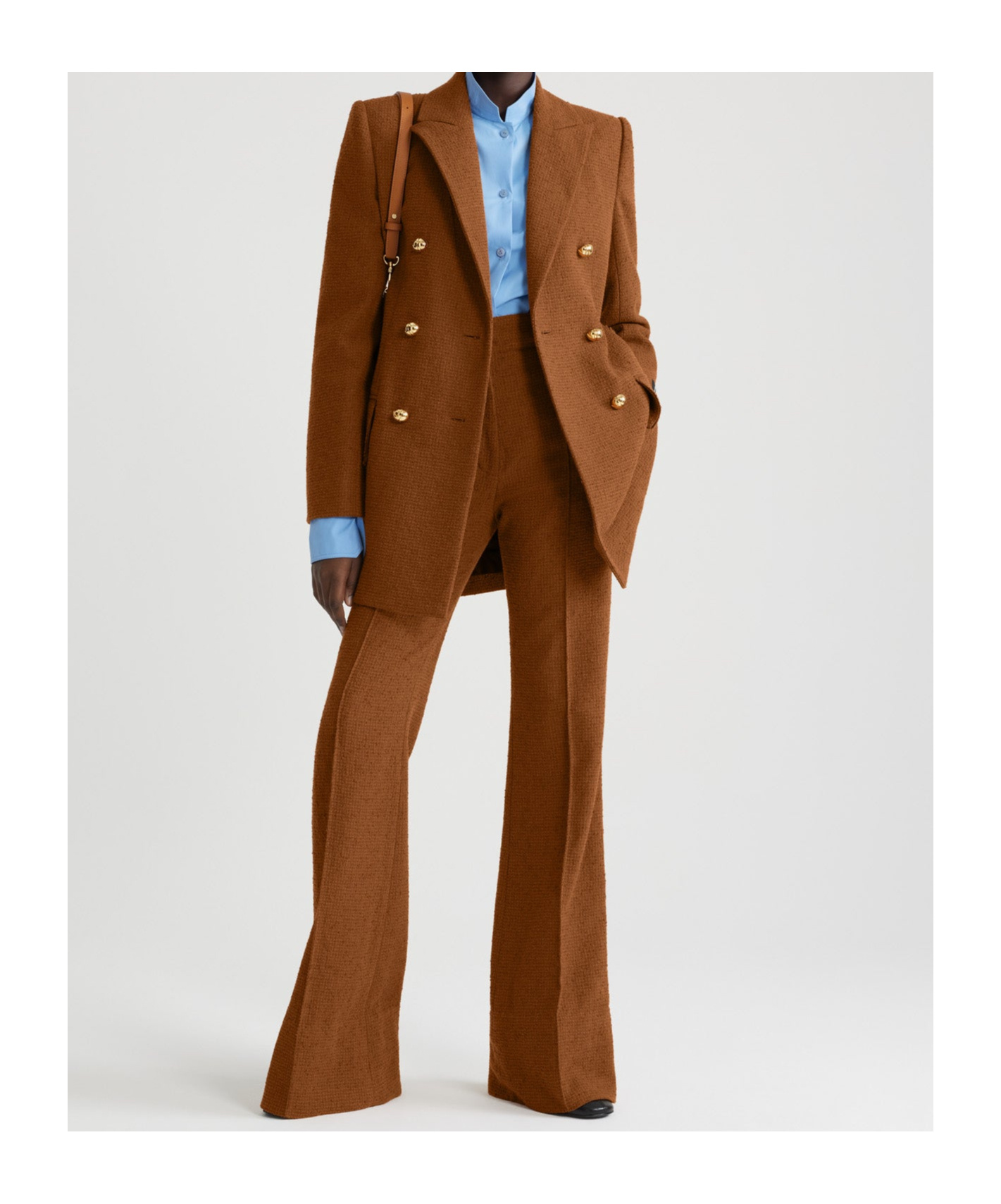 Shop Patou Wool-organic Cotton-blend Jacket In Brown