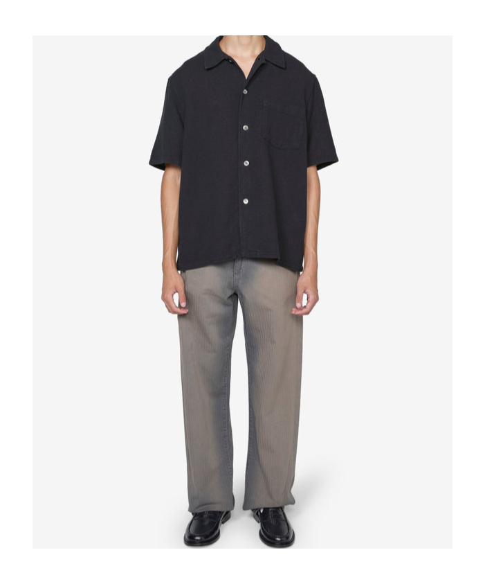 Our Legacy Black Boucle Box Shirt In Green