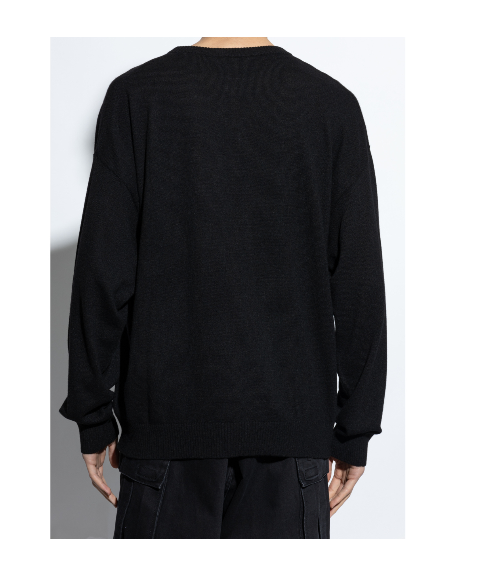 Moschino Long-sleeved Sweater In Black