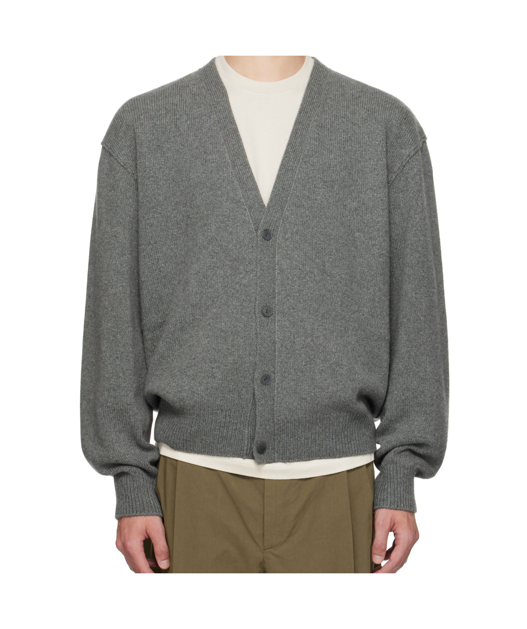 The Row Long Sleeve Cardigan In Gray