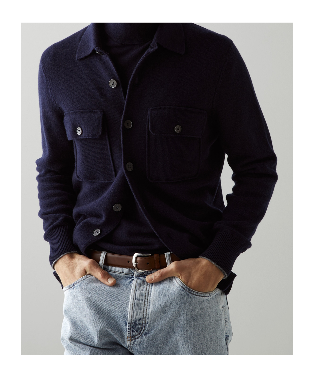 Brunello Cucinelli Patch Pocket Knitted Cardigan In Black