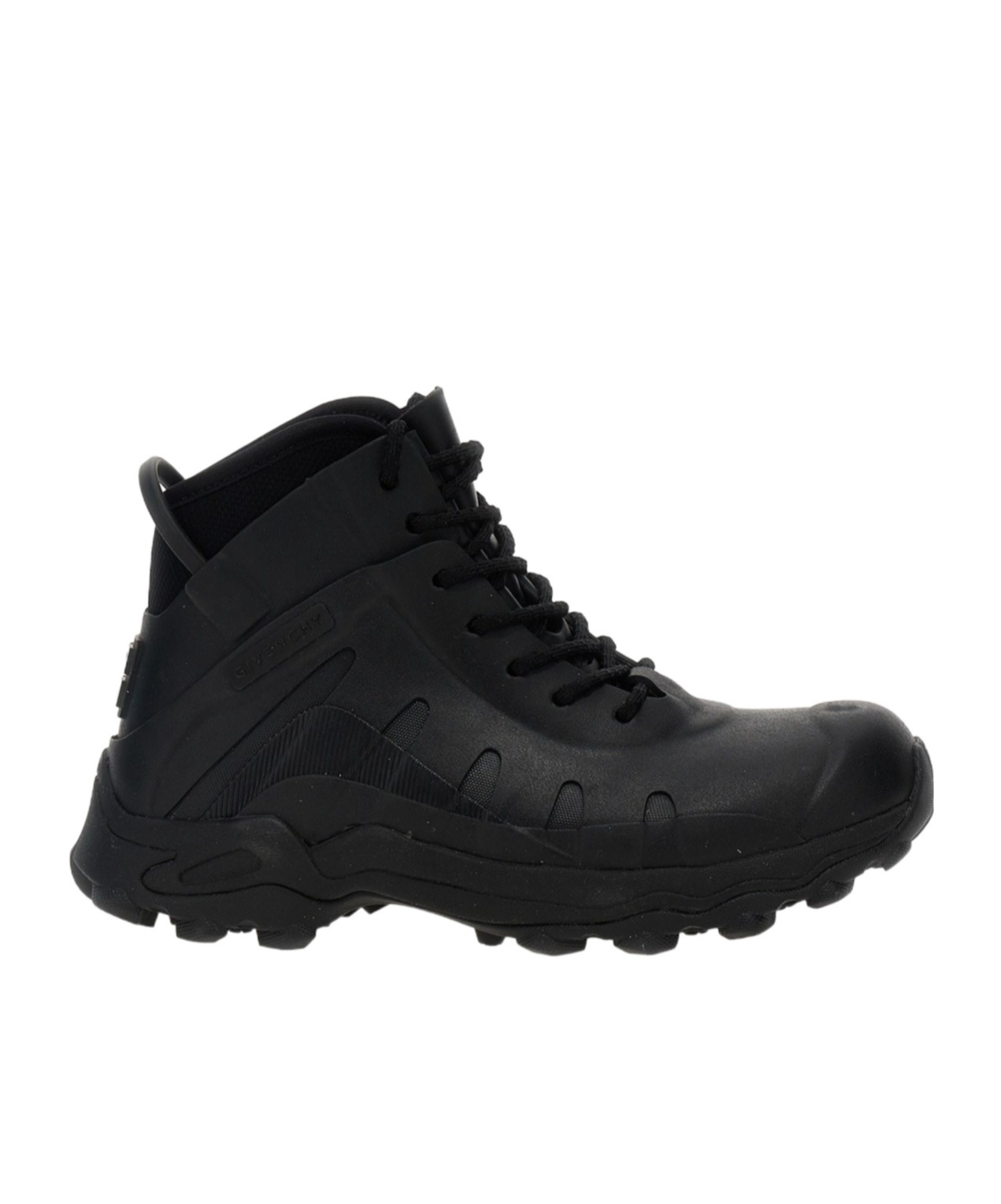 Shop Givenchy Bogs Lace Up Boots In Rubber And Neoprene In Black