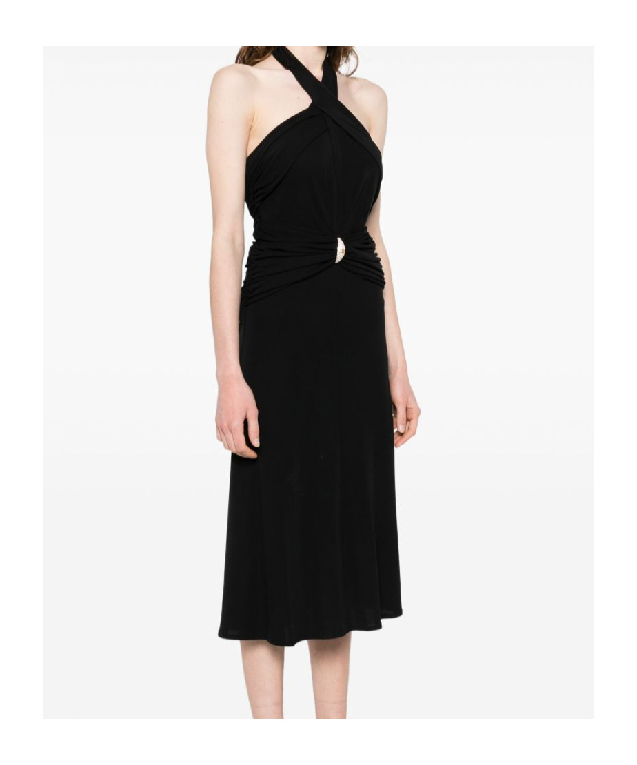 Shop Elisabetta Franchi Logo-plaque Midi Dress