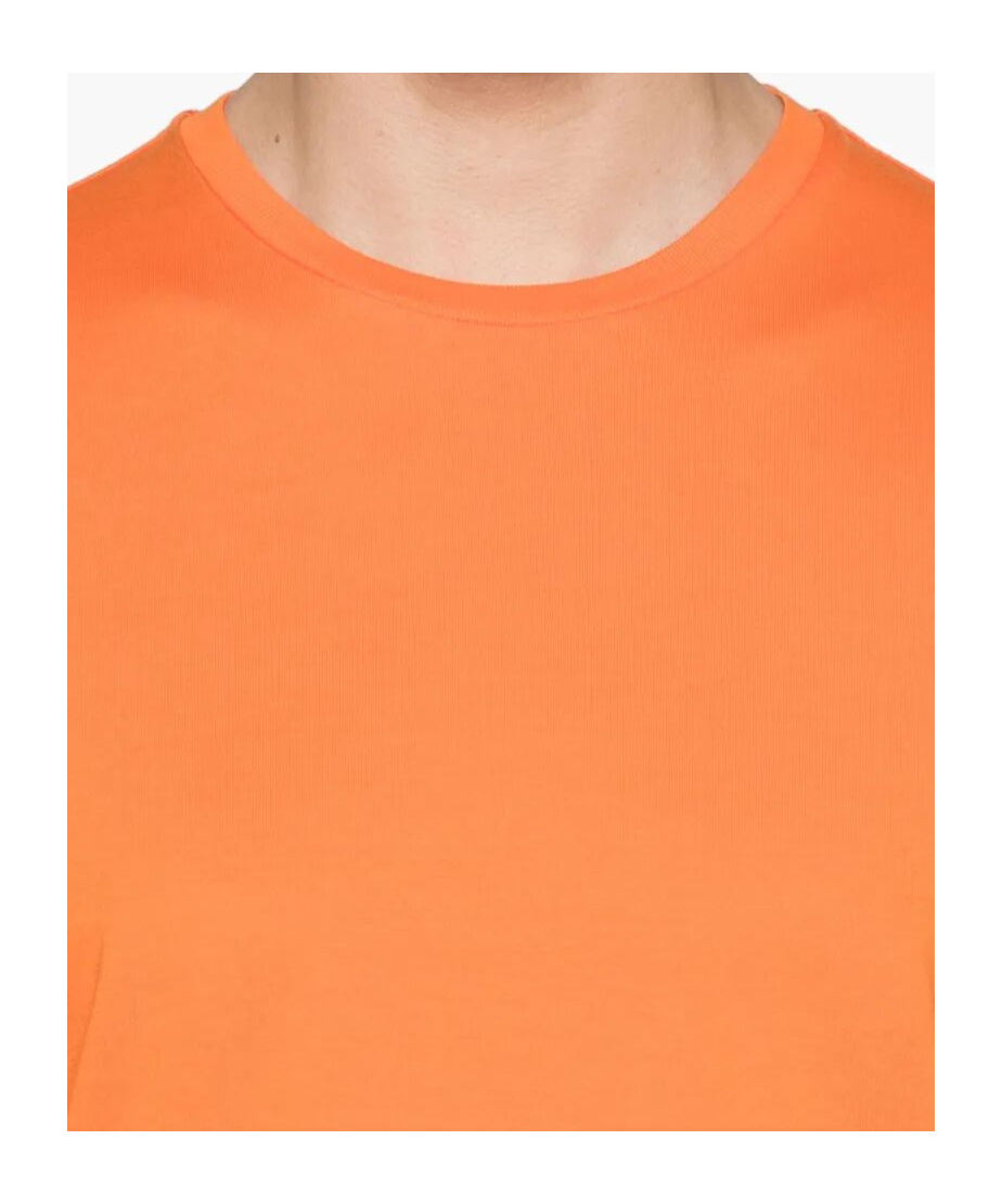 Roberto Collina Crew Neck Cotton T-shirt Clothing In Arancione
