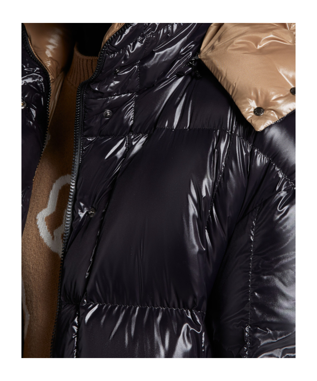 Moncler Parnaiba Hooded Long Down Jacket In Multi
