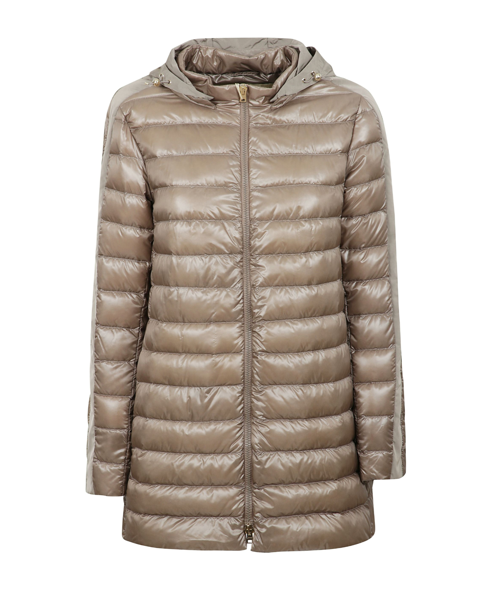 Herno Quilted Hooded Down Jacket In Brown