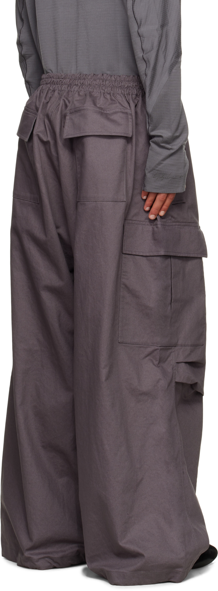 Y-3 Ut Twill Overalls In Gray