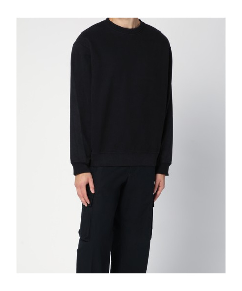 Stone Island Men's Cotton Crewneck Sweatshirt In Black