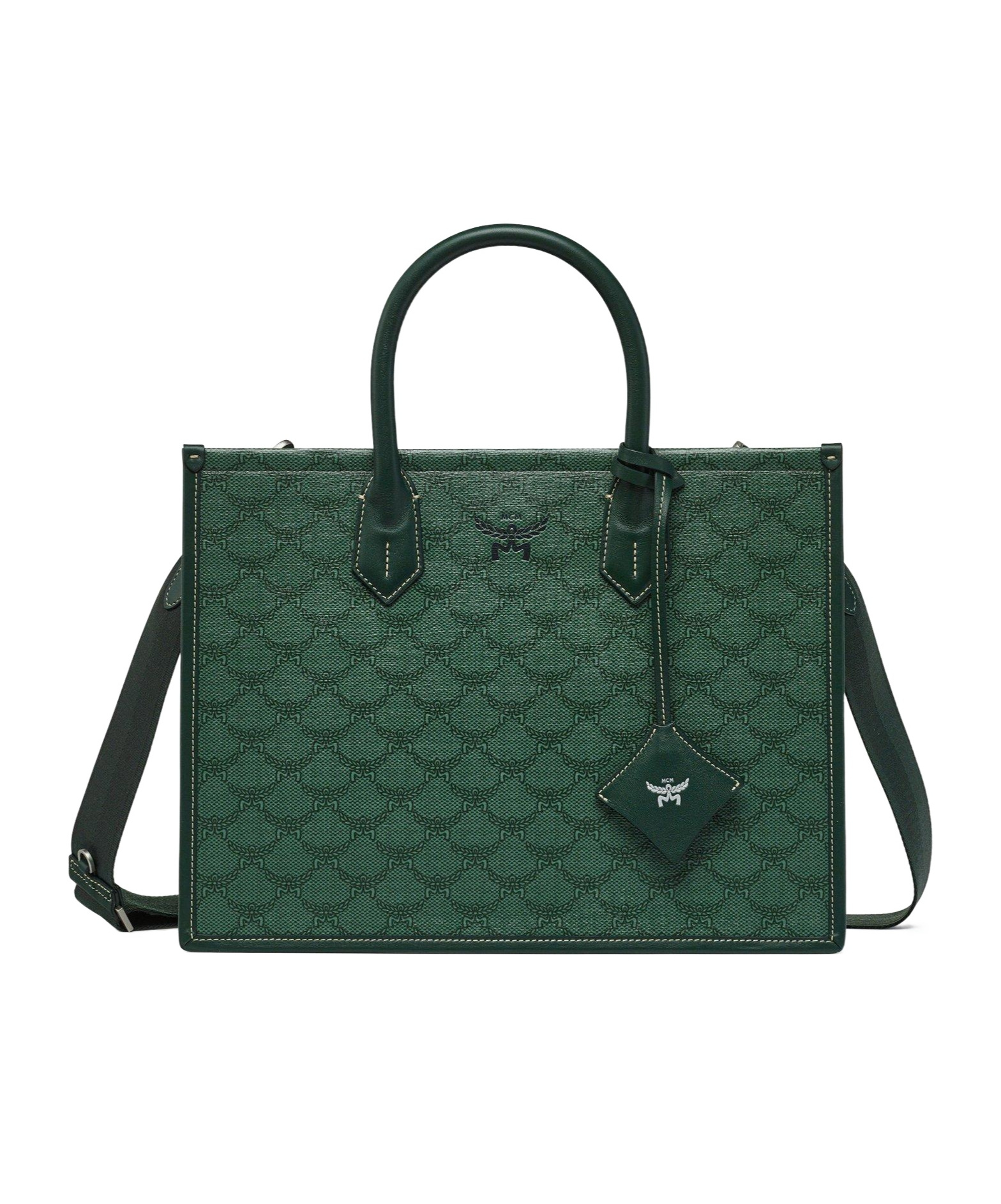 Mcm Himmel Loretos Medium Shoulder Bag In Green