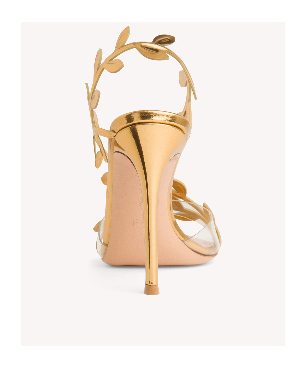 Gianvito Rossi Flavia Leaf Pointed Toe Asymmetric Slingback Sandal In Yellow