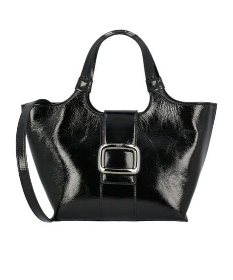 Roger Vivier Women Grand Vivier Choc Leather Mini Bag In Black