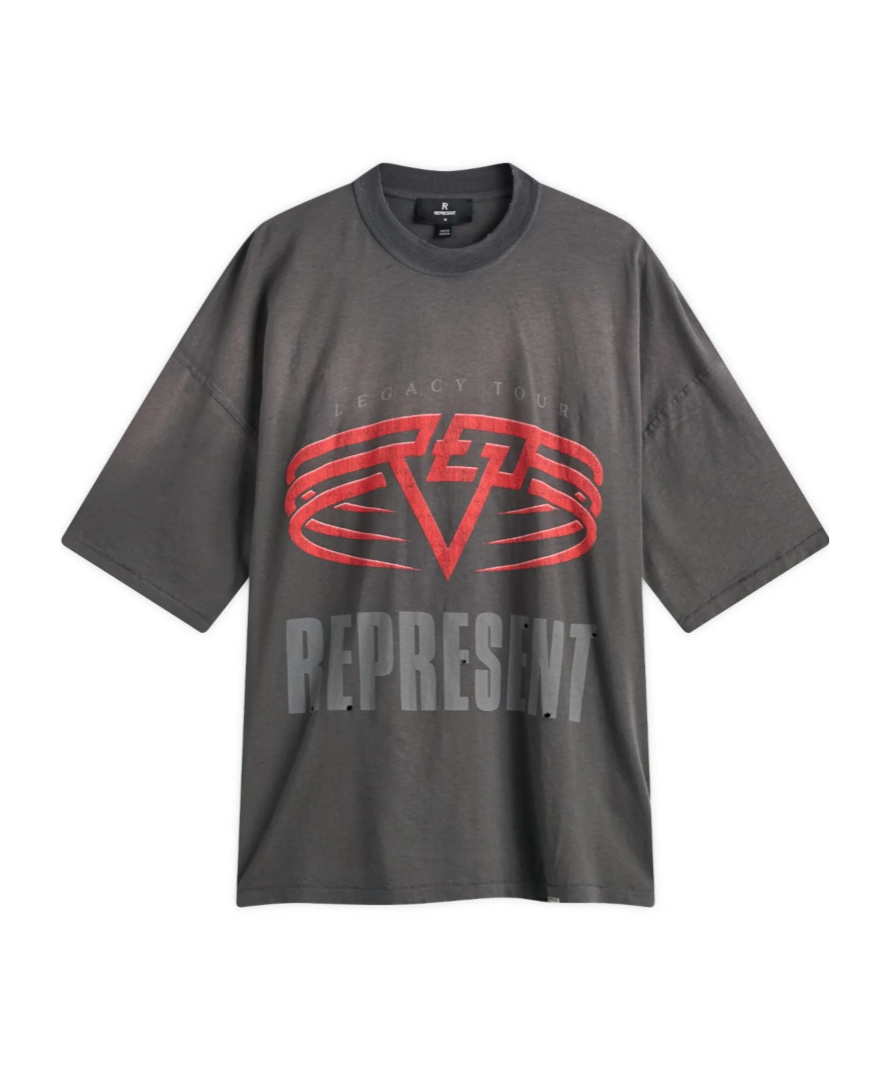 Represent Reversible Living Legacy Tour T-shirt In Grey In Black