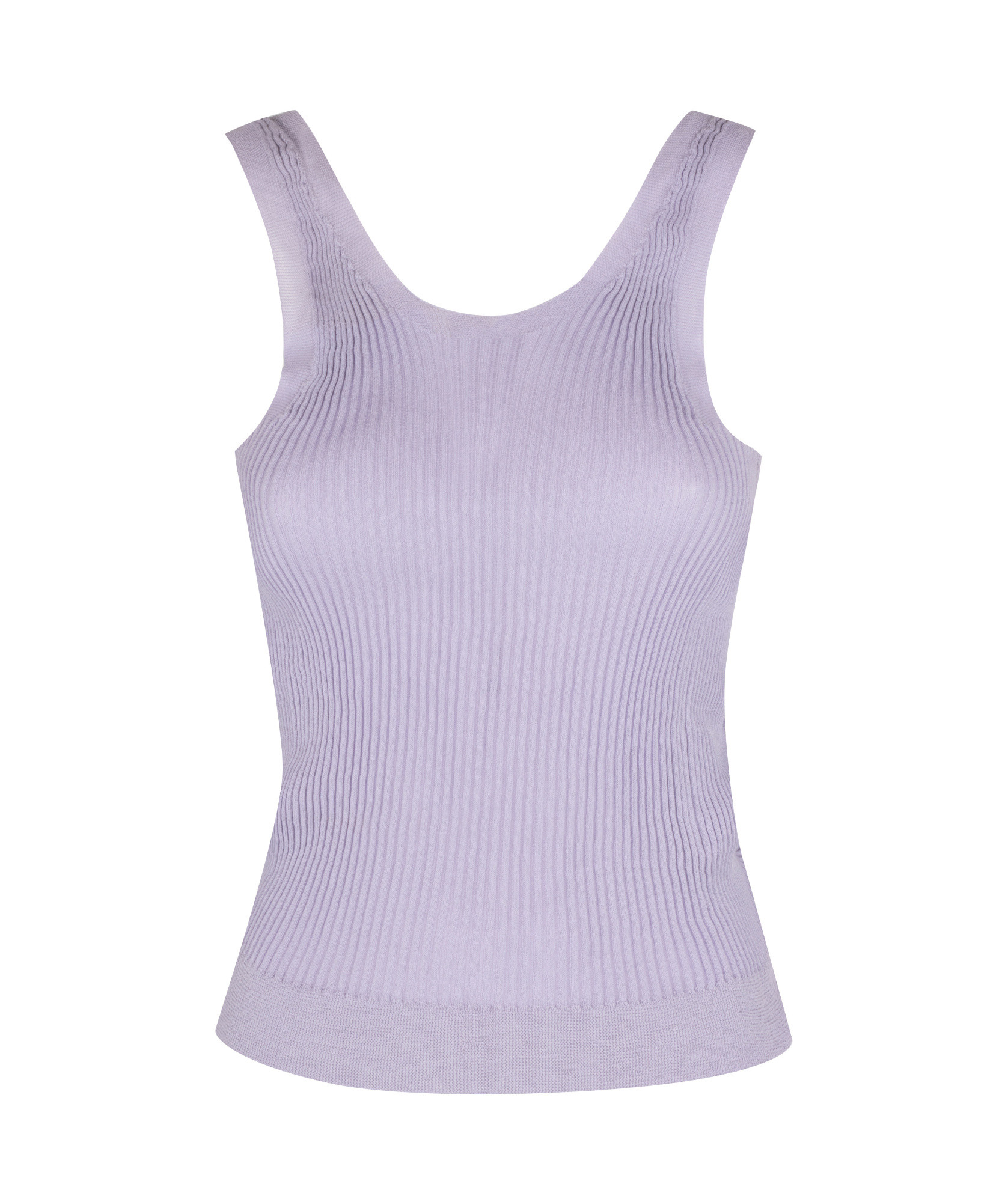 Cecilie Bahnsen Knit Top With Ribbed Texture And Scoop Neck In Purple