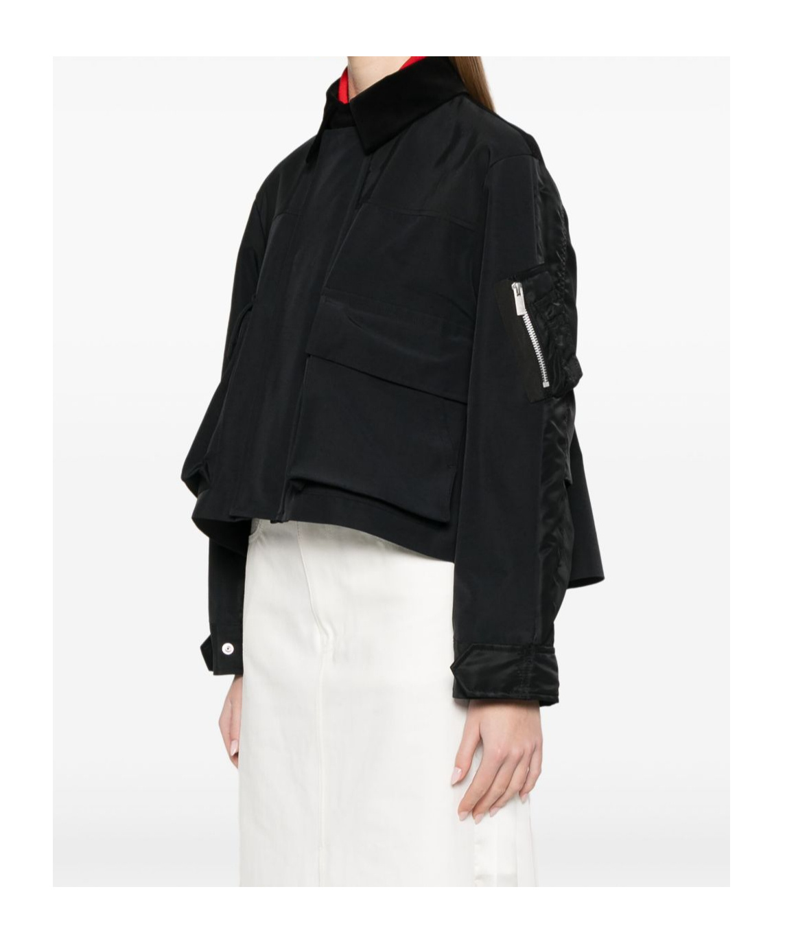 Sacai Women's Nylon Zipped Jacket In Black