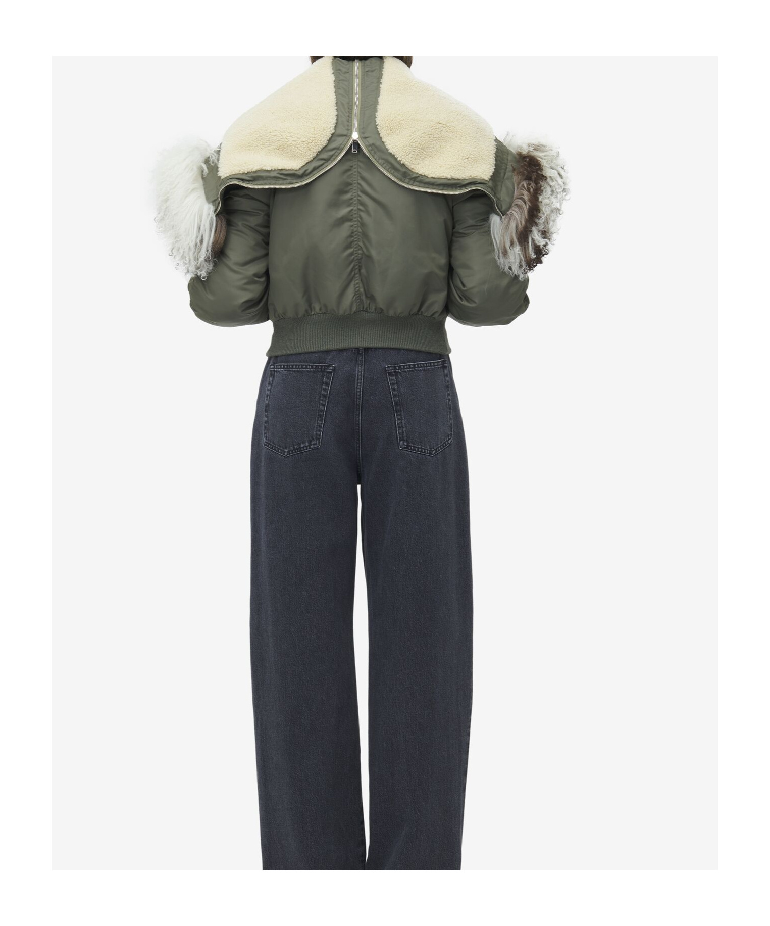 Alexander Mcqueen Wool-collar Pilot Jacket In Black