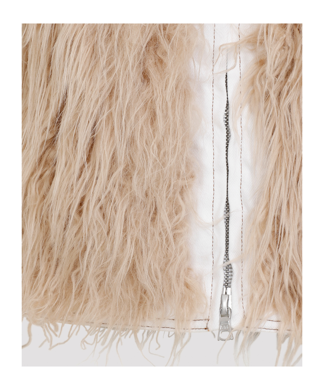 Dries Van Noten Vangel Furry Jacket In Nude