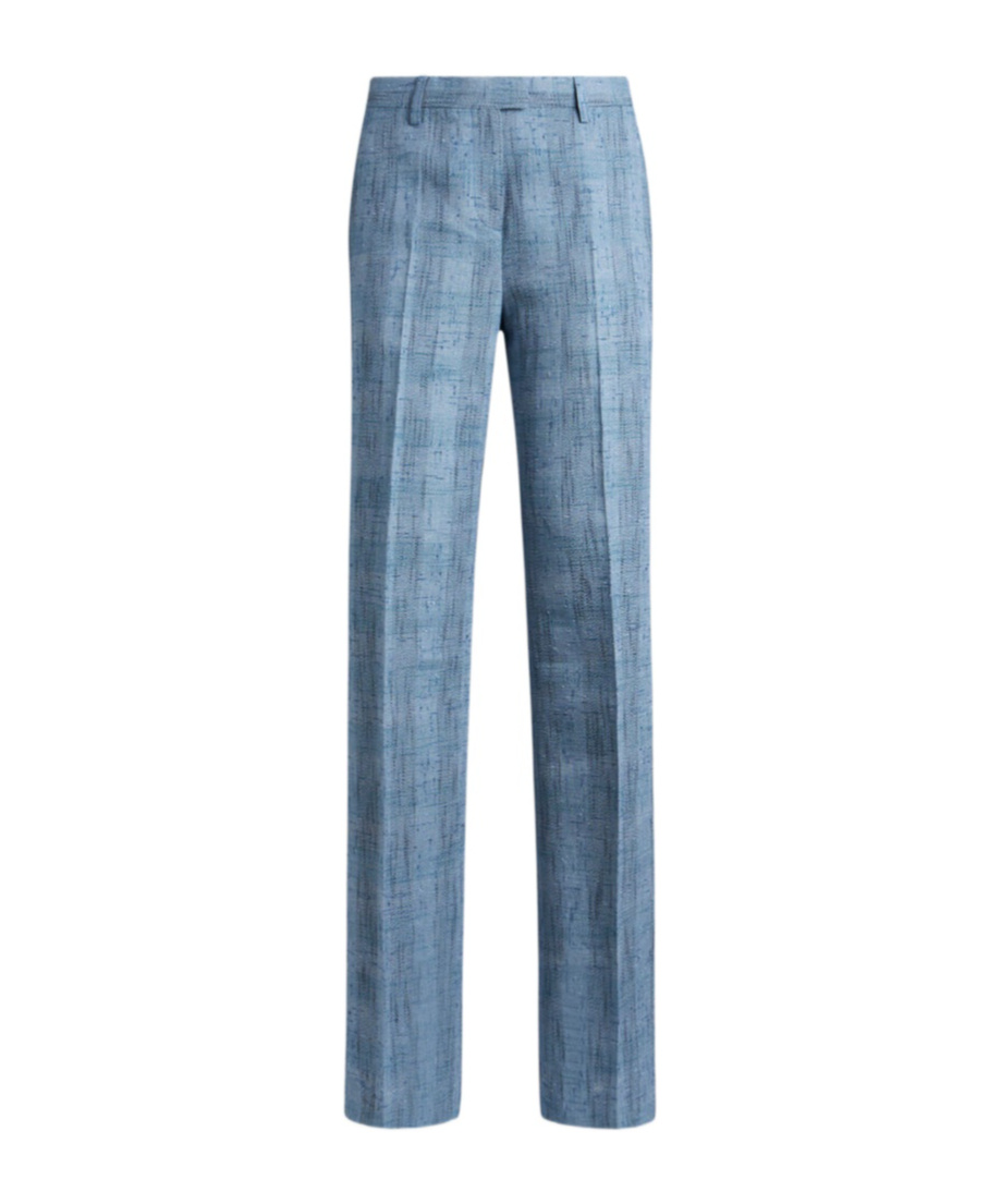 Etro Straight Casual Pants In Blue