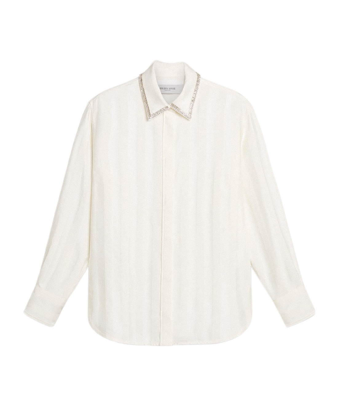 Golden Goose Vertical Stripe Long-sleeved Shirt In White