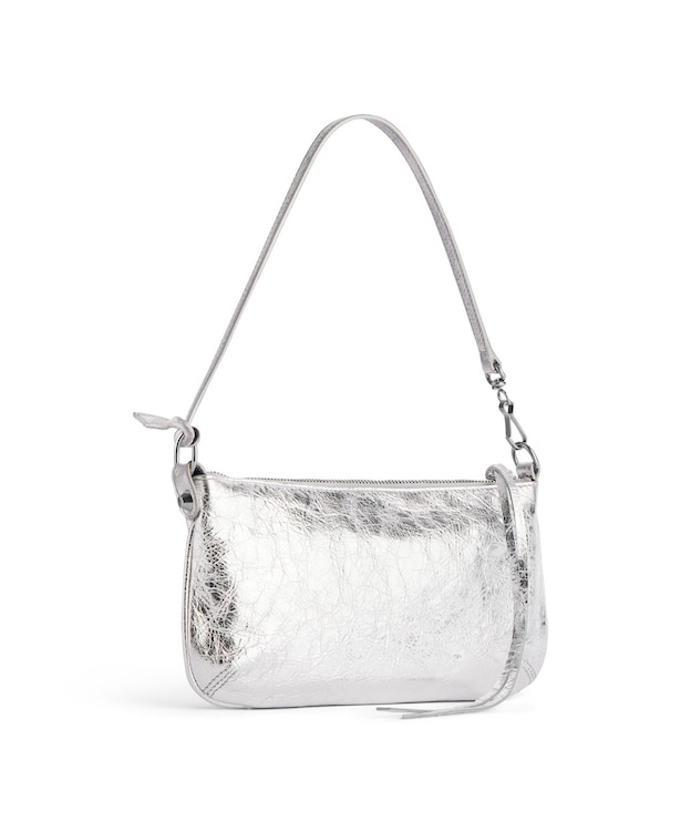 Balenciaga Women's Le City Pouch On Strap In Silver In Silver