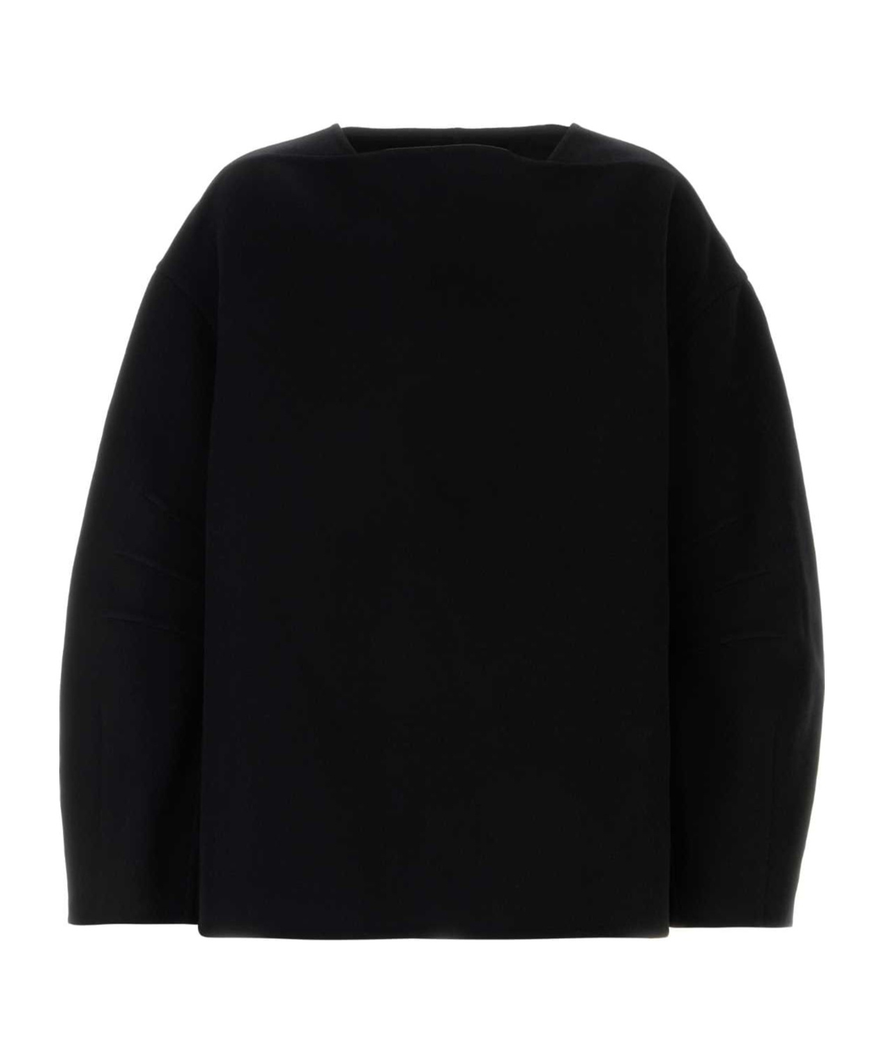 Jil Sander Black Crewneck Solid Sweater In Black