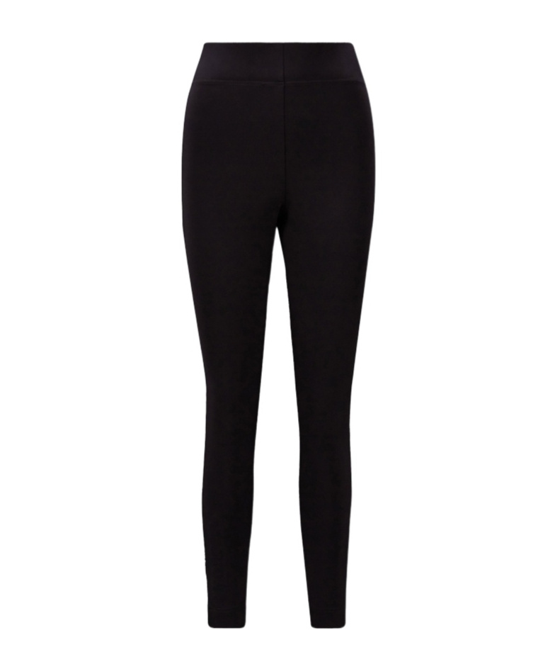 Moncler Brand-embossed Slim-fit High-rise Stretch-woven Leggings In Black