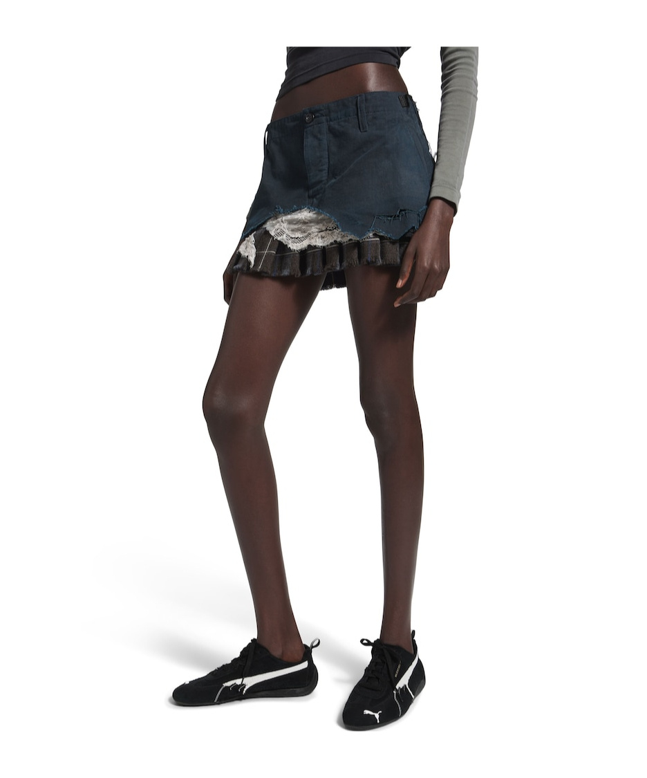 Balenciaga Women's Patched Cargo Skirt In Anthracite In Black
