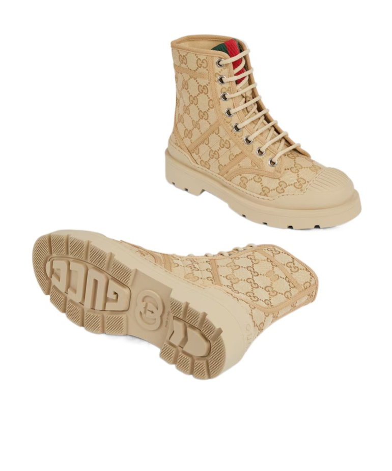 Gucci Women's Boot With Web In Neutral