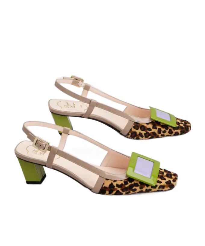 Roger Vivier Belle Vivier Slingback Pumps In Leather In Multi