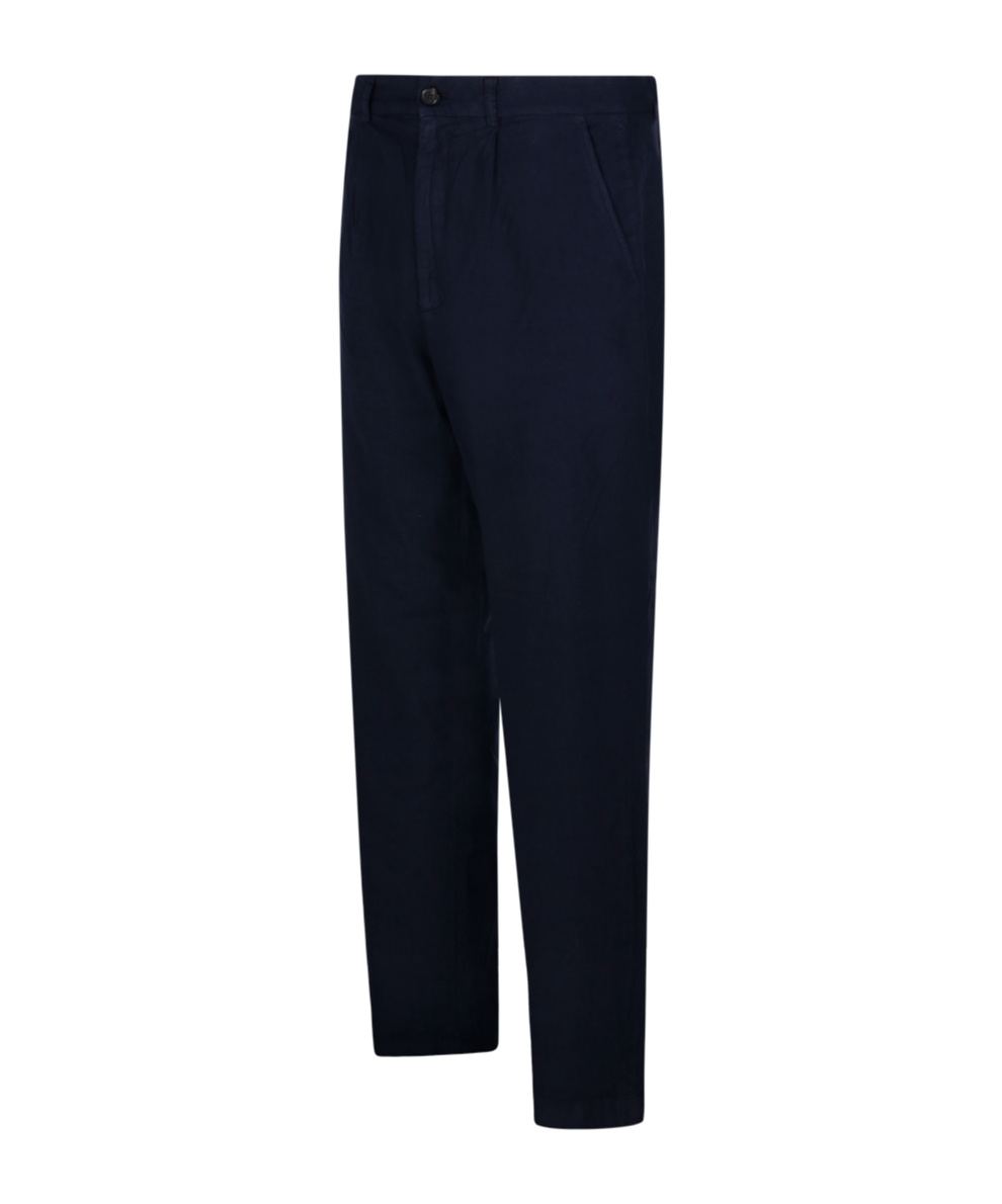 Department Five Linen-blend Trousers In Navy