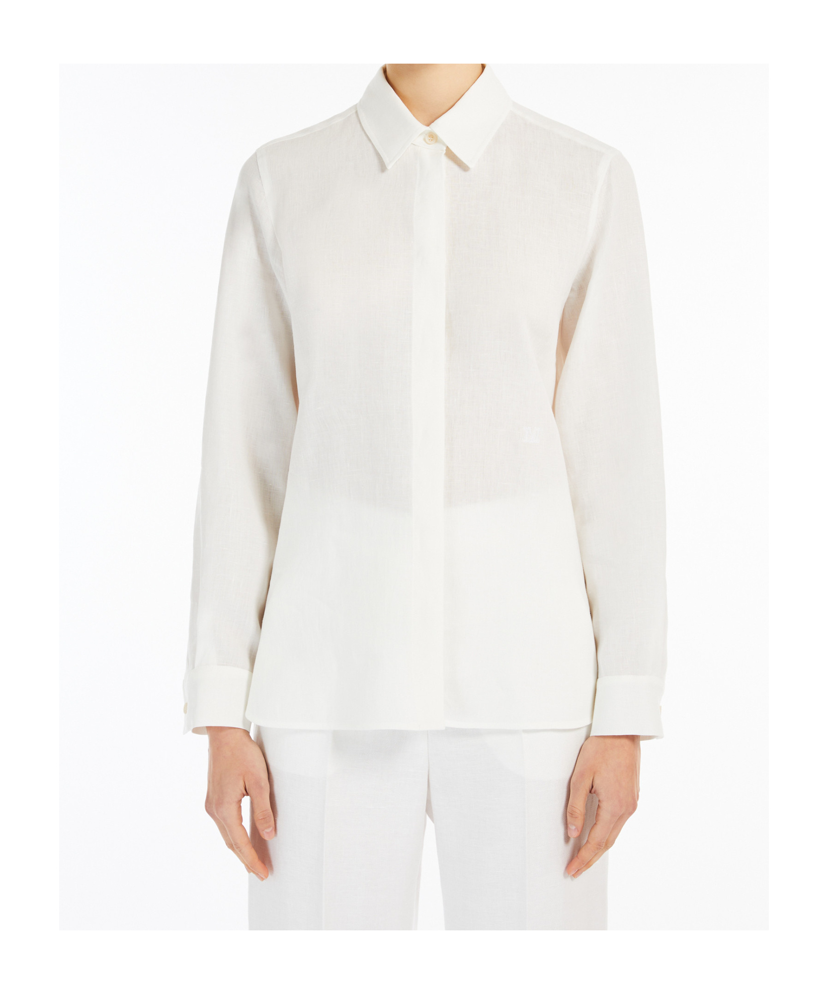 Max Mara Long-sleeved Shirt In White