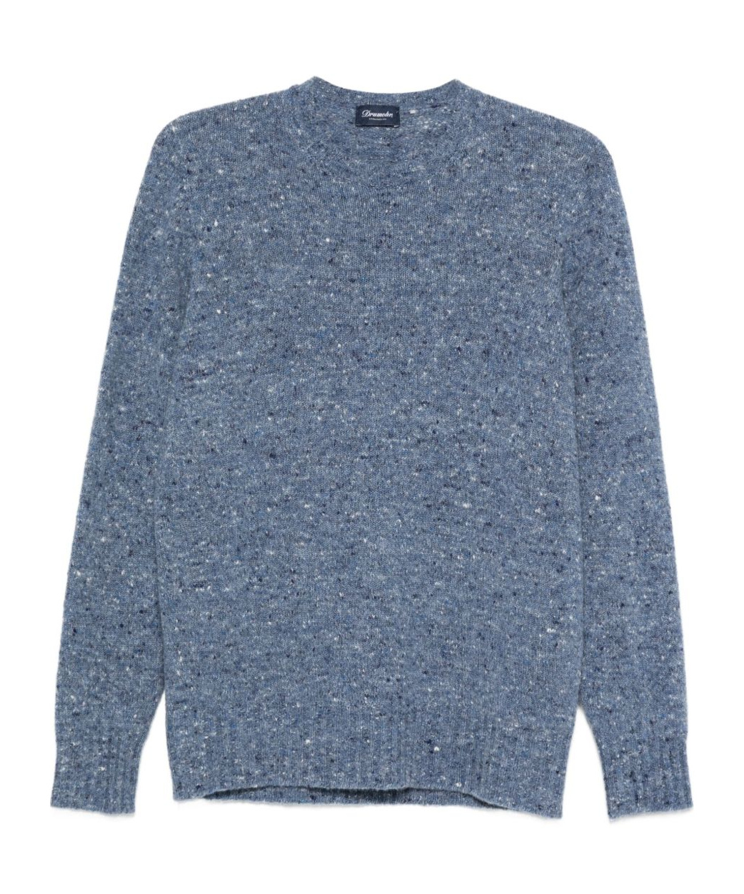Drumohr Speckled Round-neck Sweater In Blue
