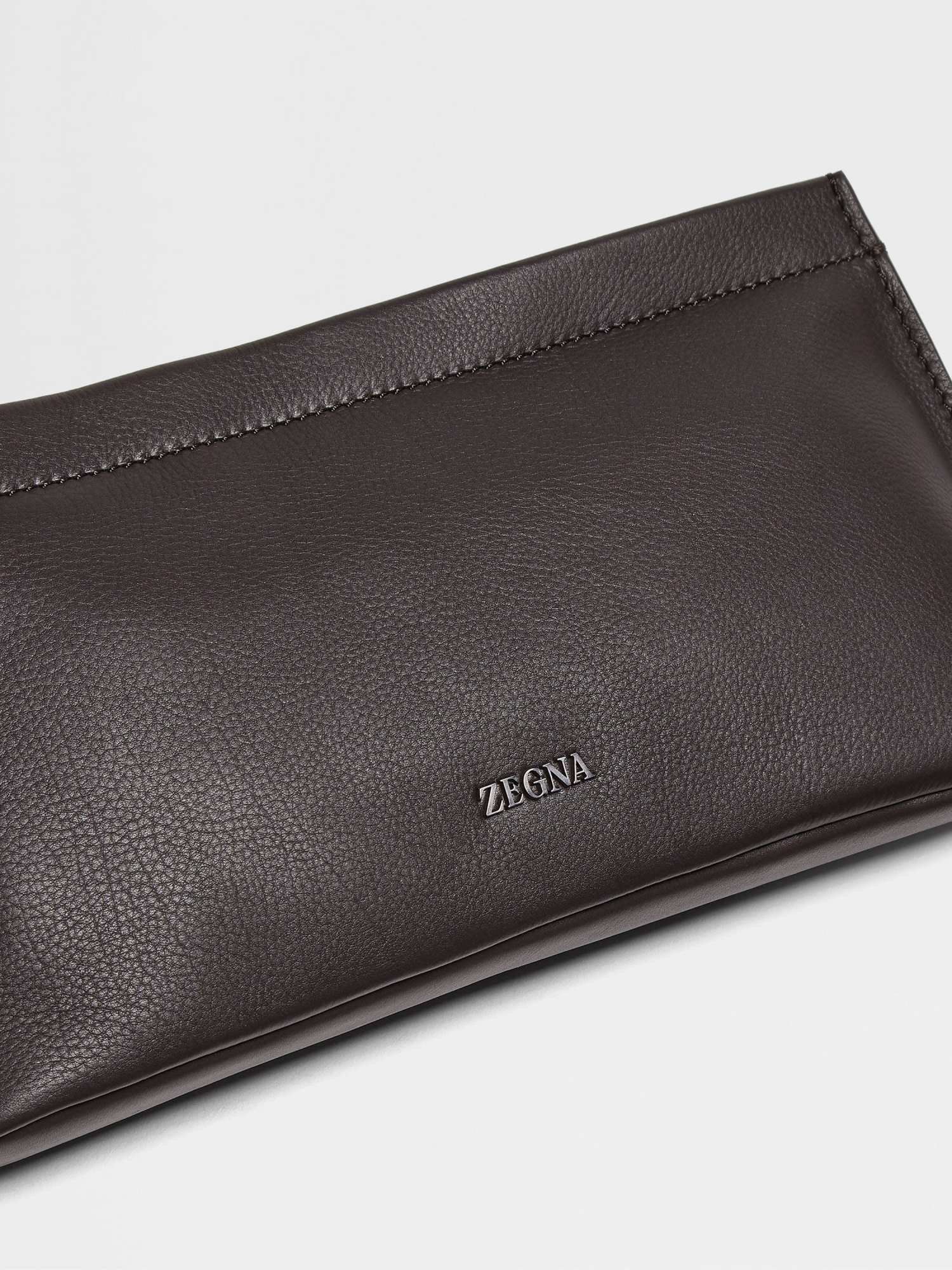 Zegna Secondskin Clutch Bag In Brown