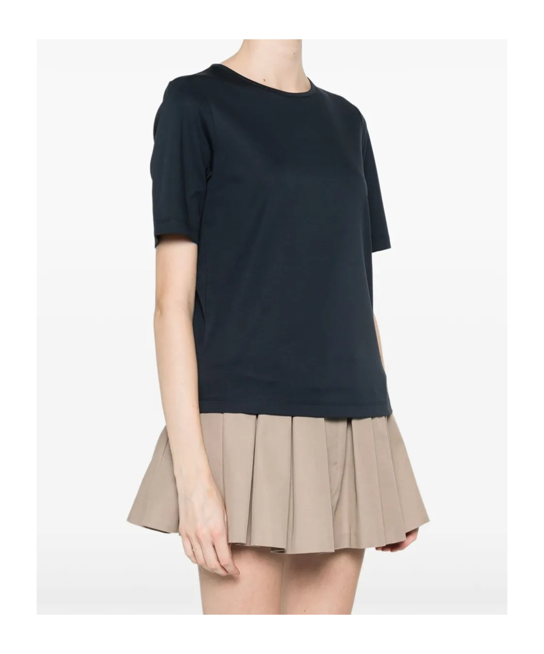 Herno Side Slits Cotton T-shirt Clothing In Black