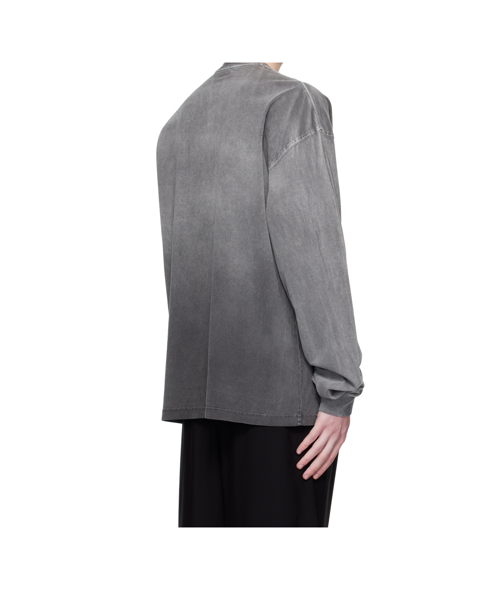We11 Done Gradient Dye Long Sleeve T-shirt In Gray