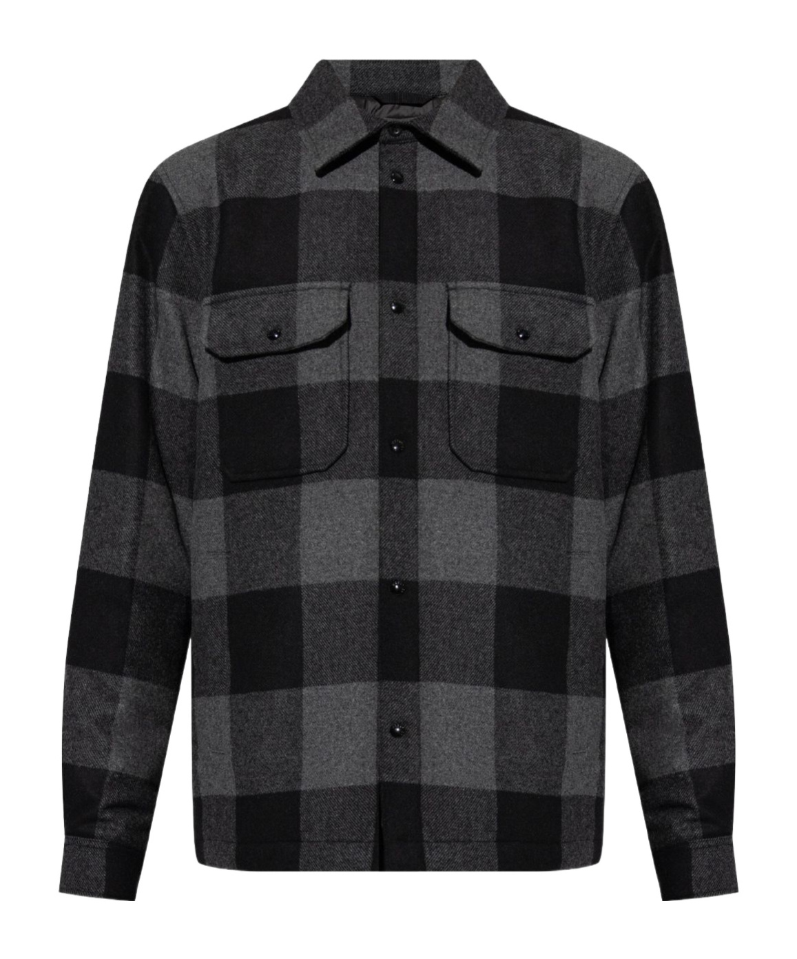 Woolrich Checked Italian Wool Blend Alaskan Padded Overshirt In Multi