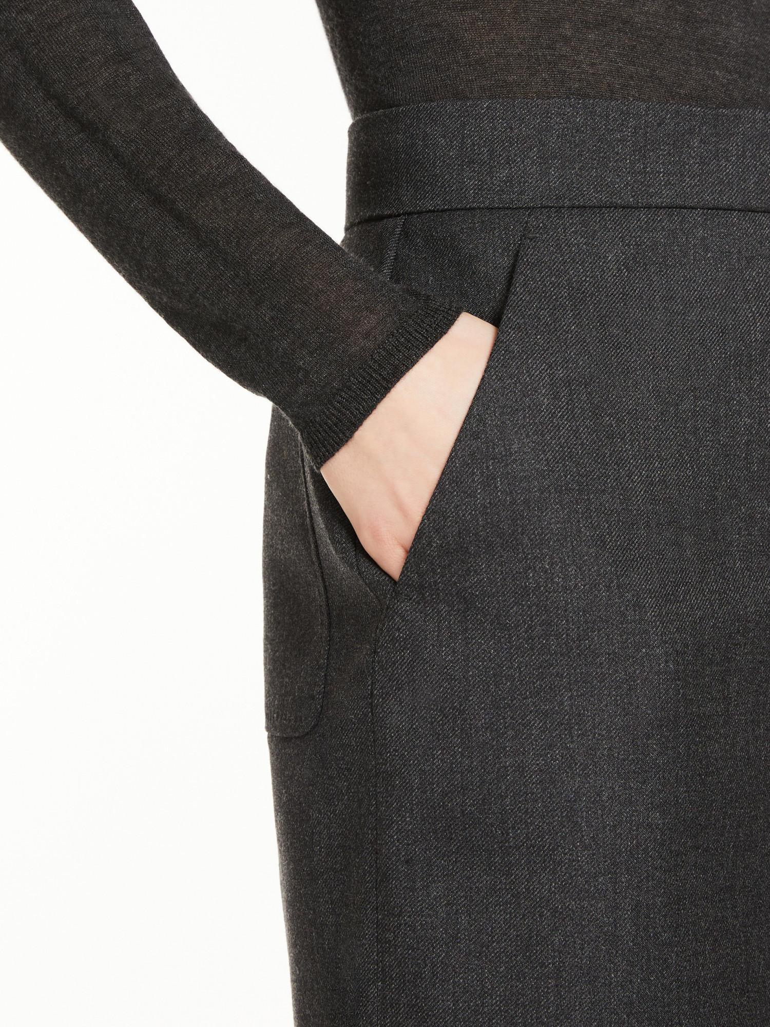 Max Mara Wool Gabardine Mini Skirt In Black
