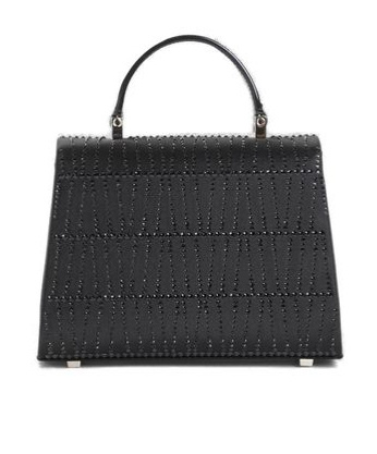 Valextra Iside Micro Embellished Tote Bag In Black