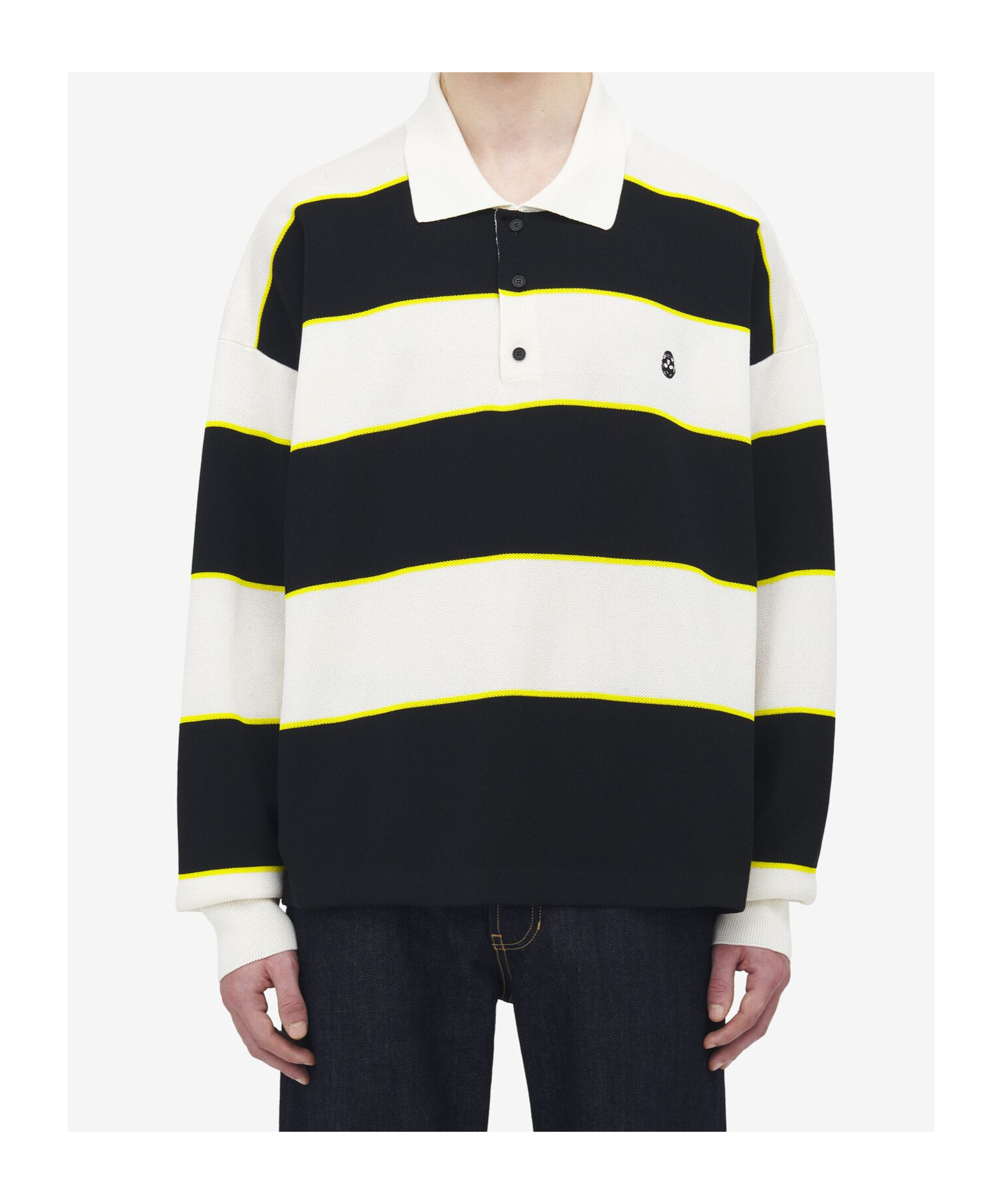Alexander Mcqueen Rugby Stripe Polo Shirt In Animal Print