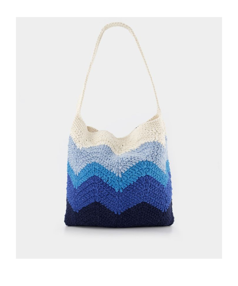 Nannacay Priya Crochet Gradient Bag In Blue