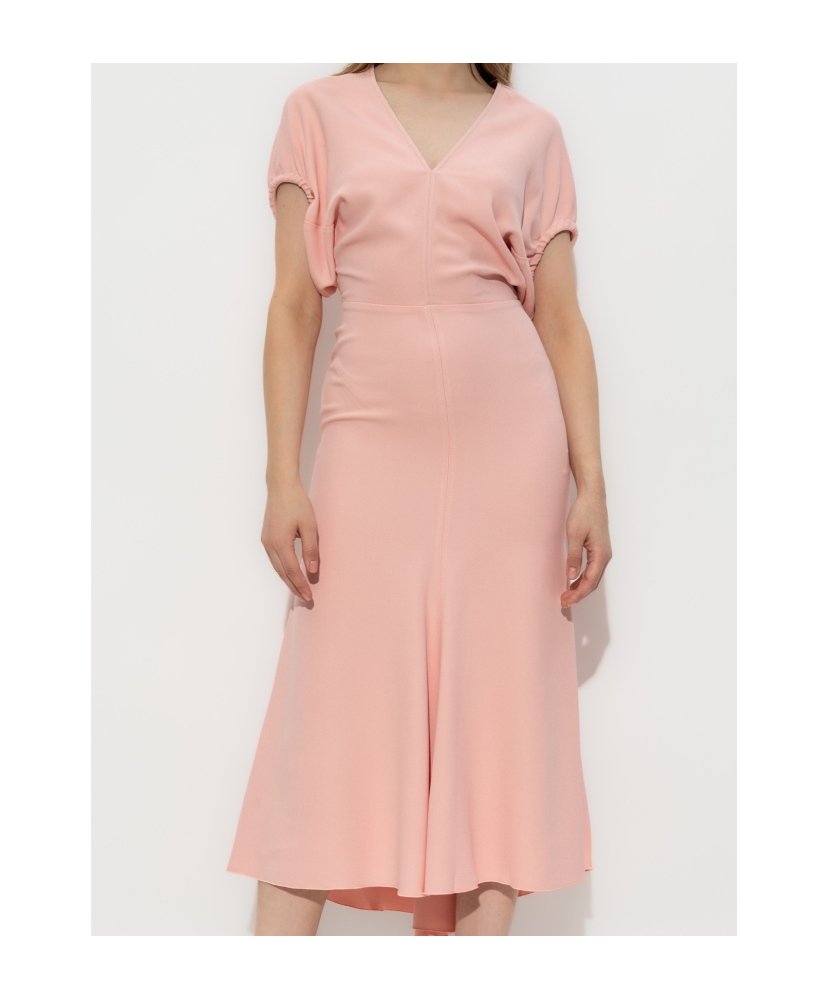 Victoria Beckham Puff-sleeved Midi Dress