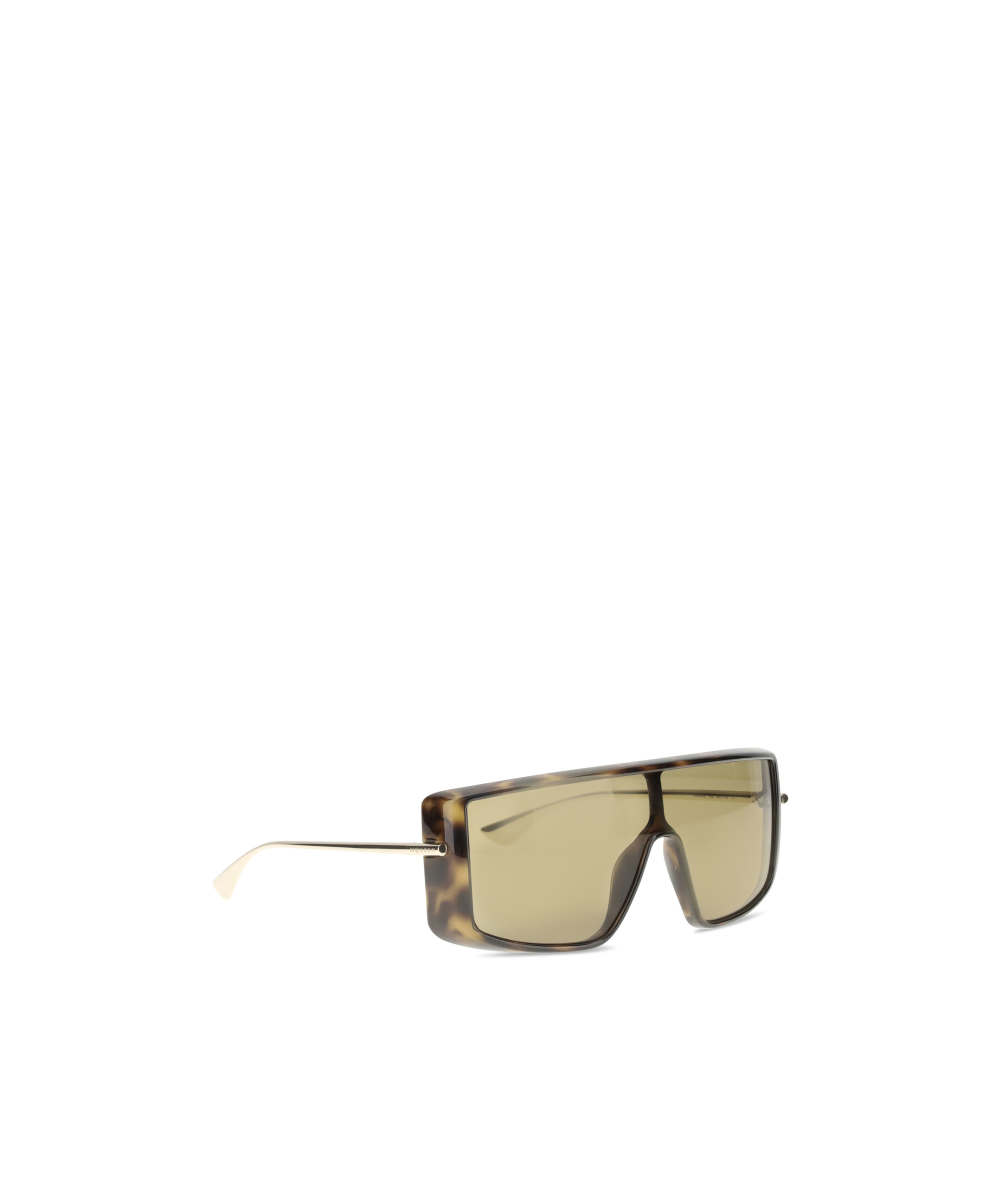 Alexander Mcqueen Havana T-bar Visor Sunglasses In Brown